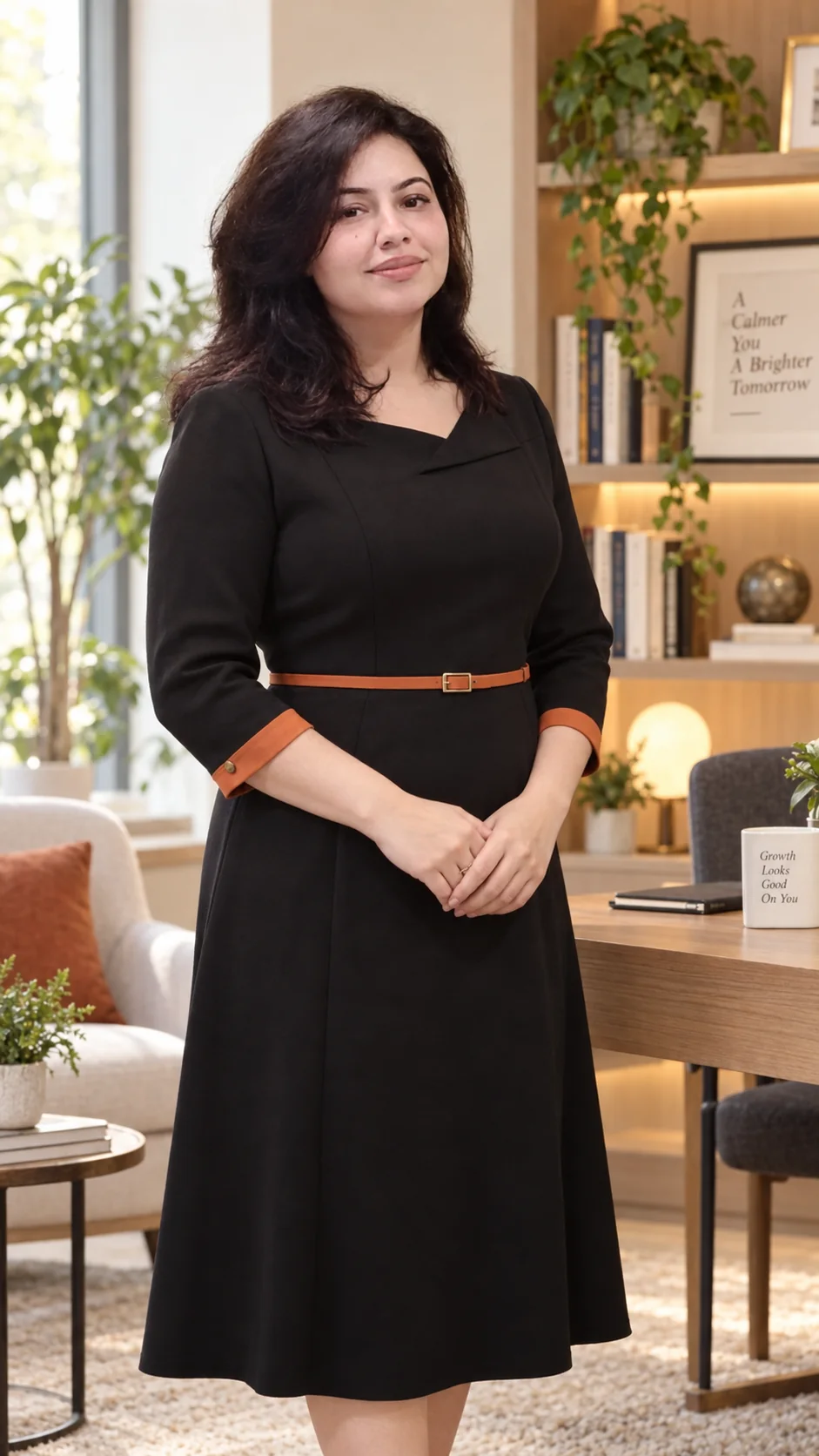 Priyanka Widge standing in her warm coaching office